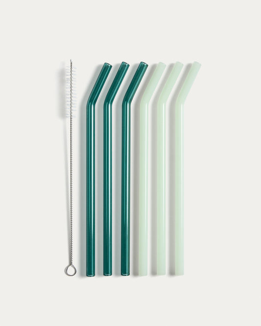 Micla set of 6 glass straws 10.5 cm