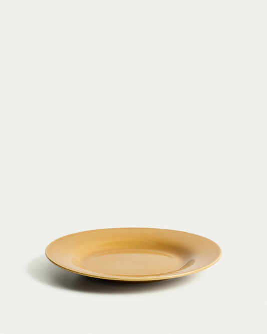 Selune yellow ceramic dessert plate