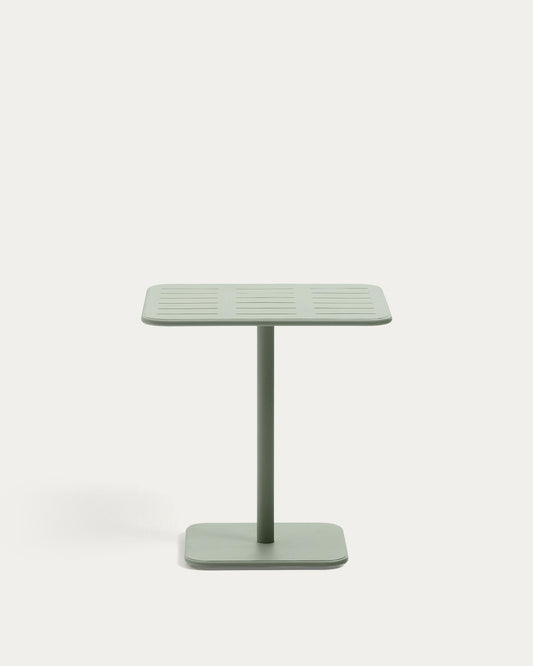 Brai outdoor table in turquoise galvanised steel 70 x 70cm