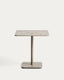 Brai outdoor table in taupe galvanised steel 70 x 70cm