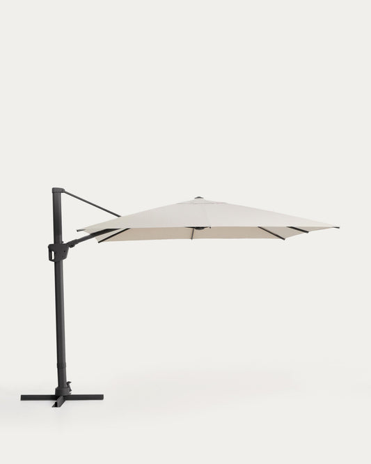 Noli beige cantilever parasol with graphite aluminium structure 300 x 300cm