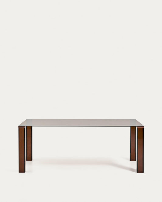 Adularia table in brown tempered glass 200 x 100cm