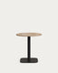 Dina round table in natural finish melamine with metal leg in a painted black finish, Ø68x70cm