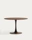 Vedira table in glass and brown steel Ø120cm