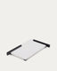 Vira serving board in white marble and black metal