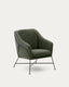 Brida armchair in green and steel legs with black finish