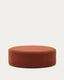 Kaeli footrest with removable cover in terracotta bouclé Ø 120 cm