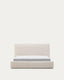 Ecru Blok bed with removable covers for 160 x 200 cm mattress FSC Mix Credit