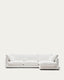 Gala 4-seater sofa with right chaise longue in white chenille FSC Mix Credit 300cm