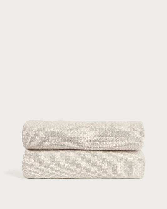 Martina bed cover in ecru chenille for mattress 160 x 200cm