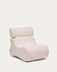 Club ecru-coloured, bouclé armchair