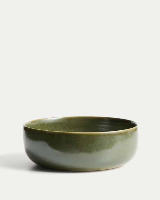 Uilo large green ceramic bowl