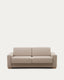 Anley beige 3-seater sofa bed with solid beech wood legs 224cm FSC Mix Credit