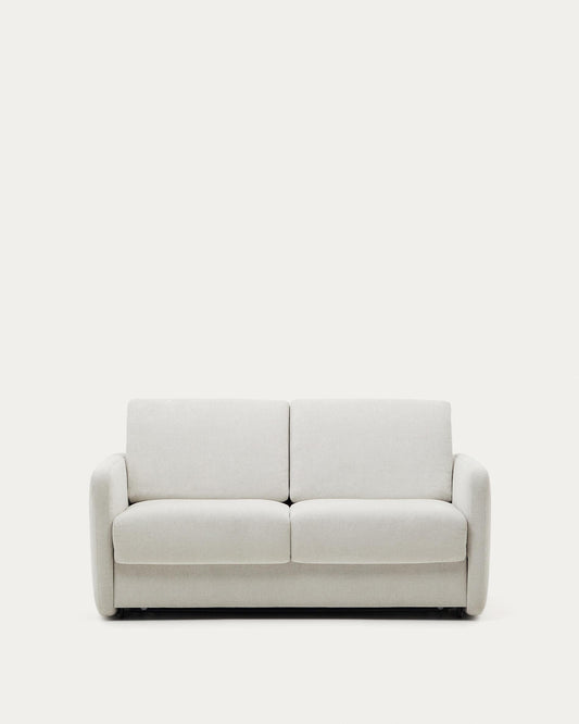 Nuala 2-seater sofa bed in pearl-coloured chenille 184cm