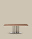 Melvar table made from walnut veneer and legs with brushed stainless steel base 220 x 110cm