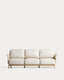 Alipa 3-seater sofa in solid acacia wood and ecru rope cord 235 cm FSC 100%