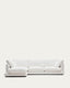 Gala 4-seater sofa with left chaise longue in white chenille FSC Mix Credit 300cm