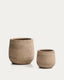 Tival set of 2 beige cement-effect planters Ø 50cm/Ø 34cm