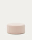 Kaeli footrest with removable cover in pink bouclé Ø 90 cm