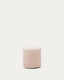 Kaeli footrest with removable cover in pink bouclé Ø 43 cm