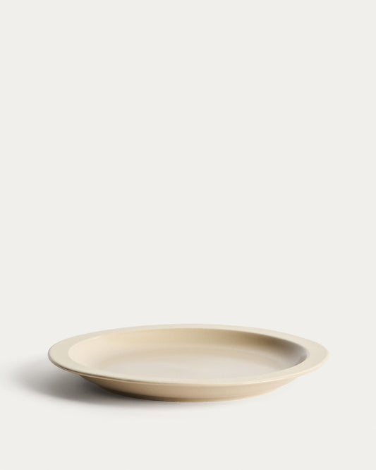 Doren beige ceramic plate