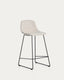 Zahara stool in beige chenille with steel legs with black finish 76cm FSC 100%