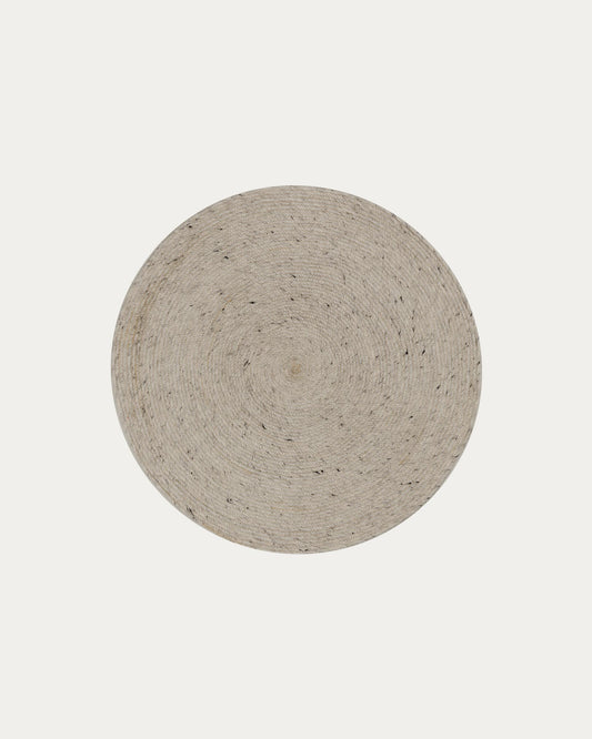 Takashi 100% grey wool round rug, Ø 150 cm
