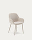 Konna chair in beige and steel legs in a painted beige finish