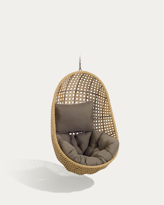 Cira hanging chair with natural finish