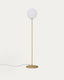 Brisia metal floor lamp with brushed brass finish and 1 frosted glass ball Ø30cm