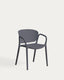 Ania stackable outdoor chair in dark grey