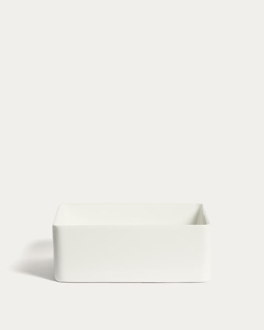 Ovara countertop basin in white glazed ceramic 36.5 x 36.5 cm