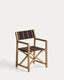 Vilara brown and beige striped outdoor folding chair made of FSC 100% solid acacia wood