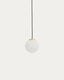 Brisia metal ceiling lamp with brushed brass finish and 1 frosted glass ball Ø15cm