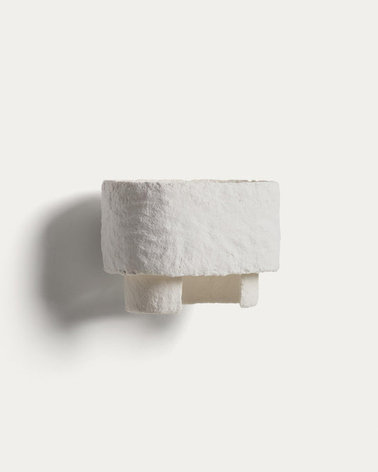 Bedala white papier-mâché wall light