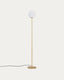 Brisia metal floor lamp with brushed brass finish and 1 frosted glass ball Ø20cm