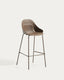 Sanile stool with brown-finish steel legs