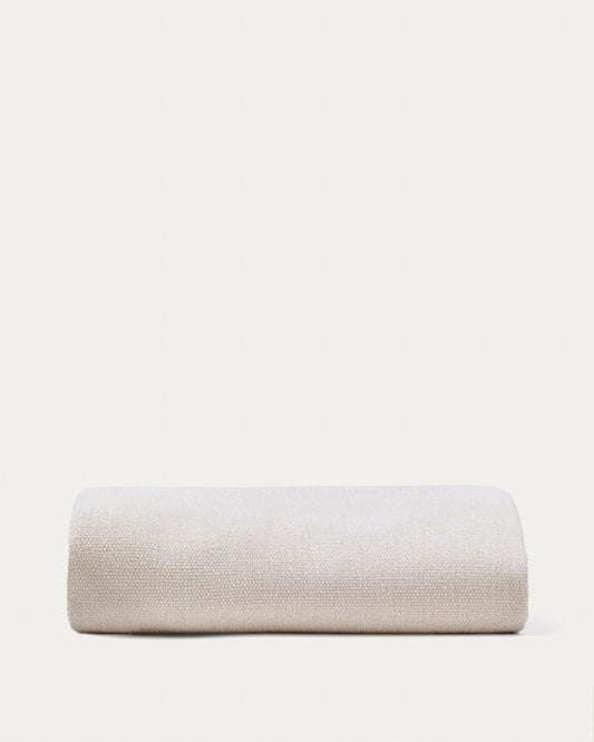 Jaira headboard cover in white chenille for a bed up to 150 cm