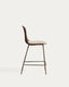 Debari stool with chenille cushion and brown-finish steel legs