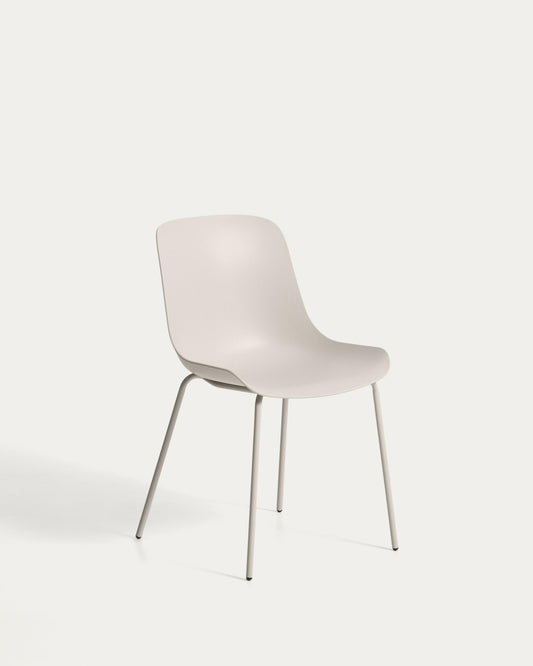 Altea beige chair with beige-finished steel legs