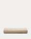 Linen and cotton Jaira bed base cover in taupe for a 150 x 190 cm mattress