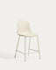 Debari stool with chenille cushion and beige-finish steel legs