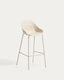 Sanile stool with beige-finish steel legs