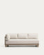 Nerano 3-seater sofa in taupe aluminium 208 cm