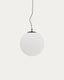 Brisia metal ceiling lamp with black finish and 1 frosted glass ball Ø50cm
