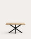 Argo table in melamine with natural finish and steel legs with black finish 160 x 100 cm