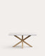 Argo table in melamine with white finish and wood-effect steel legs 160 x 100 cm