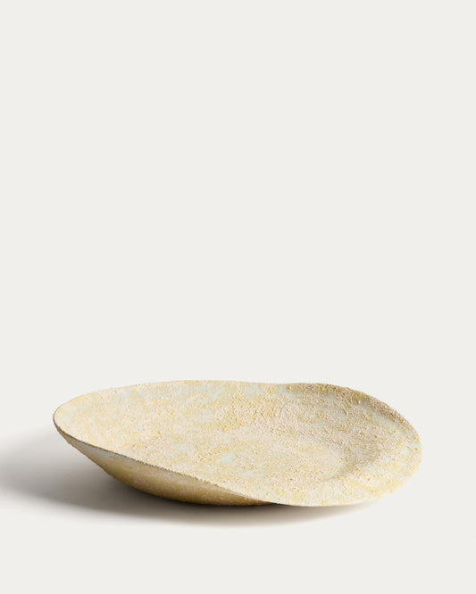 Medira ecru and yellow ceramic centrepiece Ø50.5cm