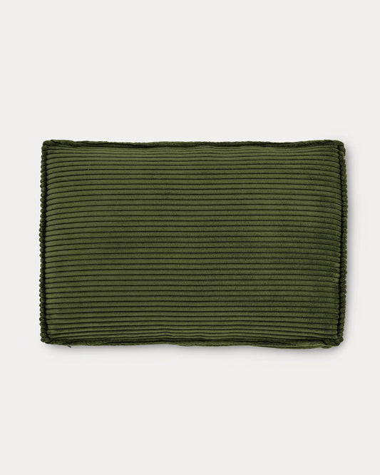 Blok cushion in green thick corduroy 40 x 60cm
