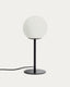 Brisia metal table lamp with black finish and 1 frosted glass ball Ø15cm